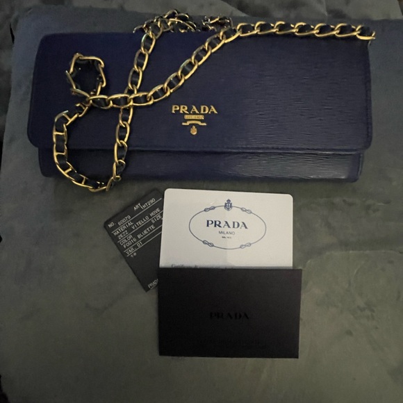 Slate Vitello leather Prada move wallet - Picture 10 of 13